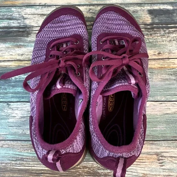 Keen Sneakers Shoes Womens Size 8.5 Burgundy Arch Support Comfort Walking Ladies - Picture 5 of 10